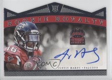 2015 Panini Crown Royale Rookie ROYalty Signatures 30/199 Justin Hardy Auto n1u
