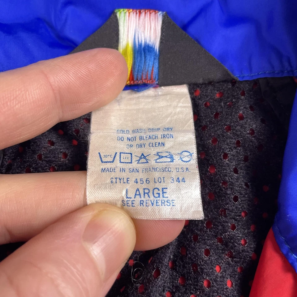 Винтажная велосипедная куртка Bellwether мужская большая красная сине-черная ветровка вентиляционная решетка США - Изображение 4 из 4