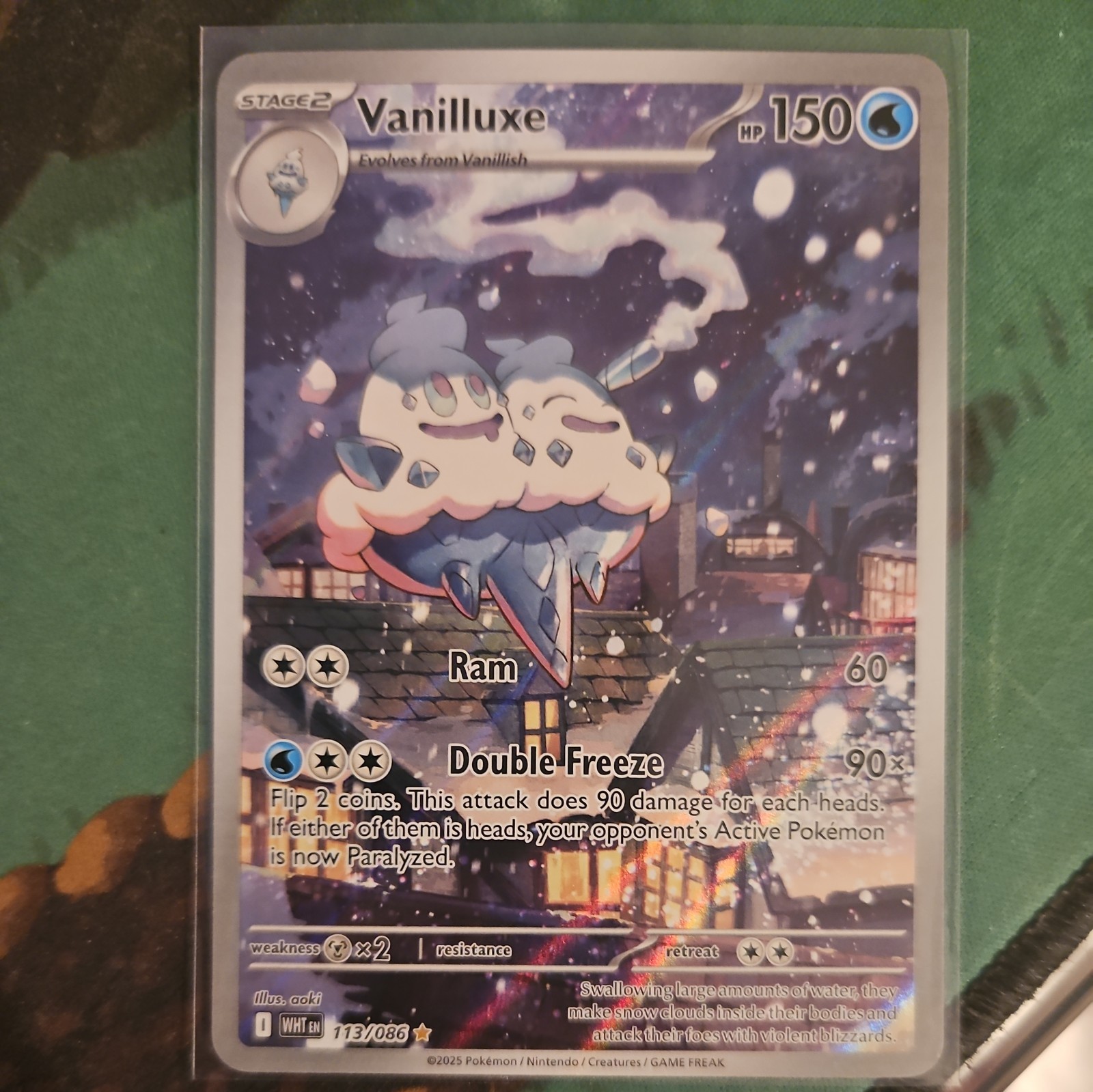 Pokemon White Flare Vanilluxe Illustration Rare Card 113/086 Mint