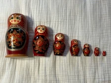 Russian Hand Painted  Nesting Dolls Set of 7 Matryoshka