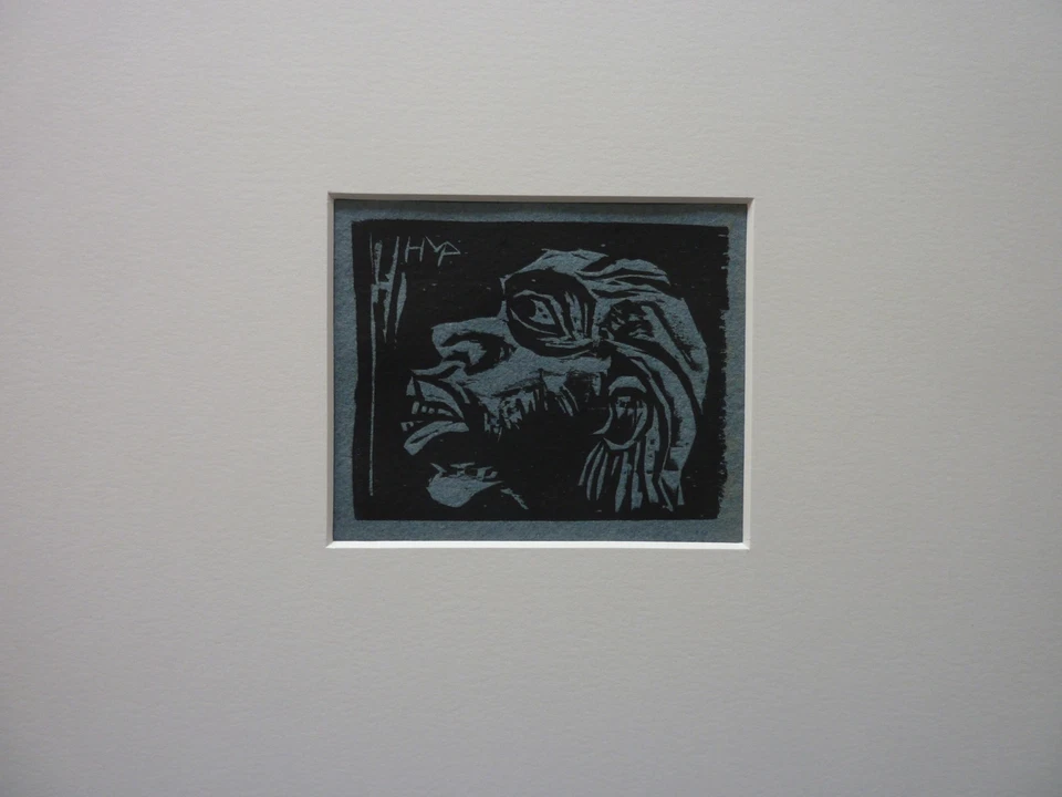 MAX PECHSTEIN - Original Holzschnitt von 1920 "Kopf eines Insulaners" !! - Bild 2 von 3