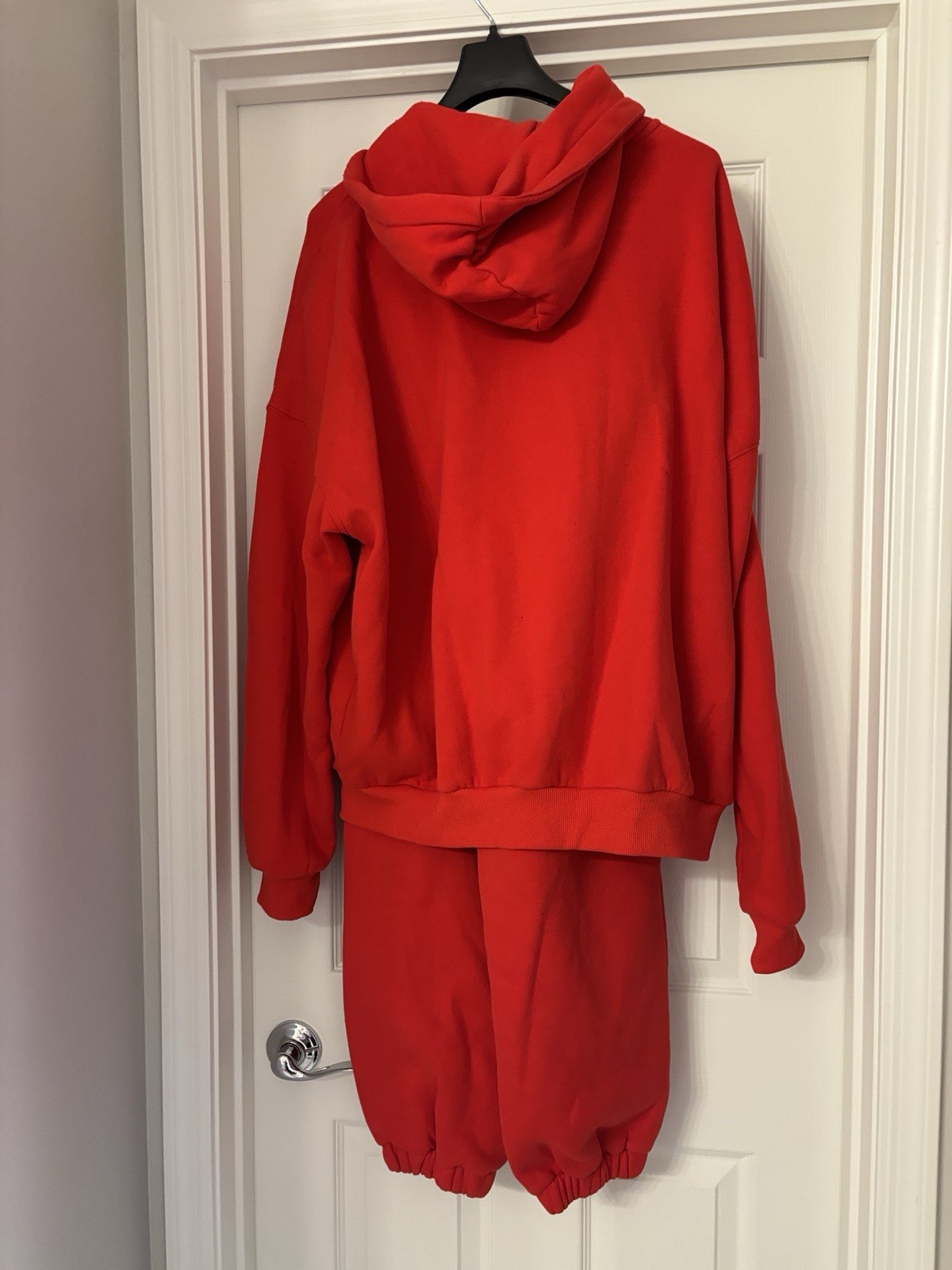 Comfrt Hoodie Jogging Pants Set  Full Zip Hooded Sweatshirt  Two Piece Red Large
