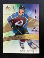 2020 SP Game Used Authentic Rookies Golden Burst 21/299 Bowen Byram #140 Rookie