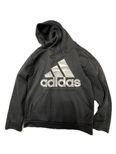 Adidas Hoodie Hood Sweatshirt Black Medium-Lightweight Youth Large 14/16 0050 