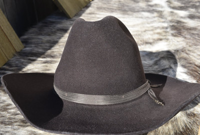 Vintage American Hat Company 7 1/4 Brown Wool Pure Maxi Felt Western Cowboy Hat