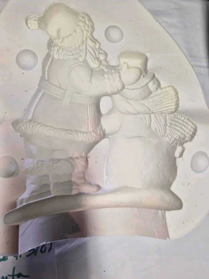 Molde de cerâmica RARO Kimple 3101 Papai Noel grande com boneco de neve Natal fundição deslizante - Imagem 3 de 4