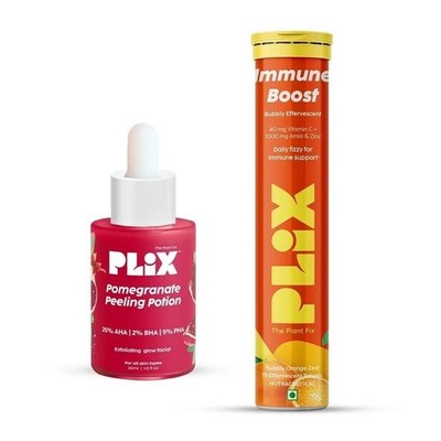 PLIX - Pomegranate Peeling Potion 30ml and Vitamin C Effervescent 15 tab Combo