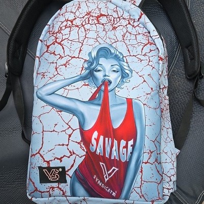 V Syndicate Dank Diva Blue and Red Backpack Bag