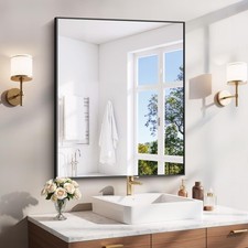 Shatterproof, Wall Mirror Hangs Horizontal or Vertical, Rectangular Vanity