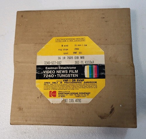Kodak Ektachrome Video News Film 7240 Tungsten 360' 16mm Film 1 Perf - SEALED - Bild 1 von 3