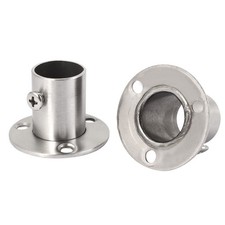 Hanging Stainless Steel Cabinet Track Socket End Support 2pcs for 19mm Pipe