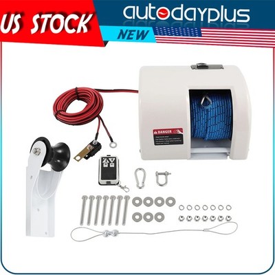 25 LBS Boat Electric Anchor Winch With Remote Wireless Control Marine Saltwater