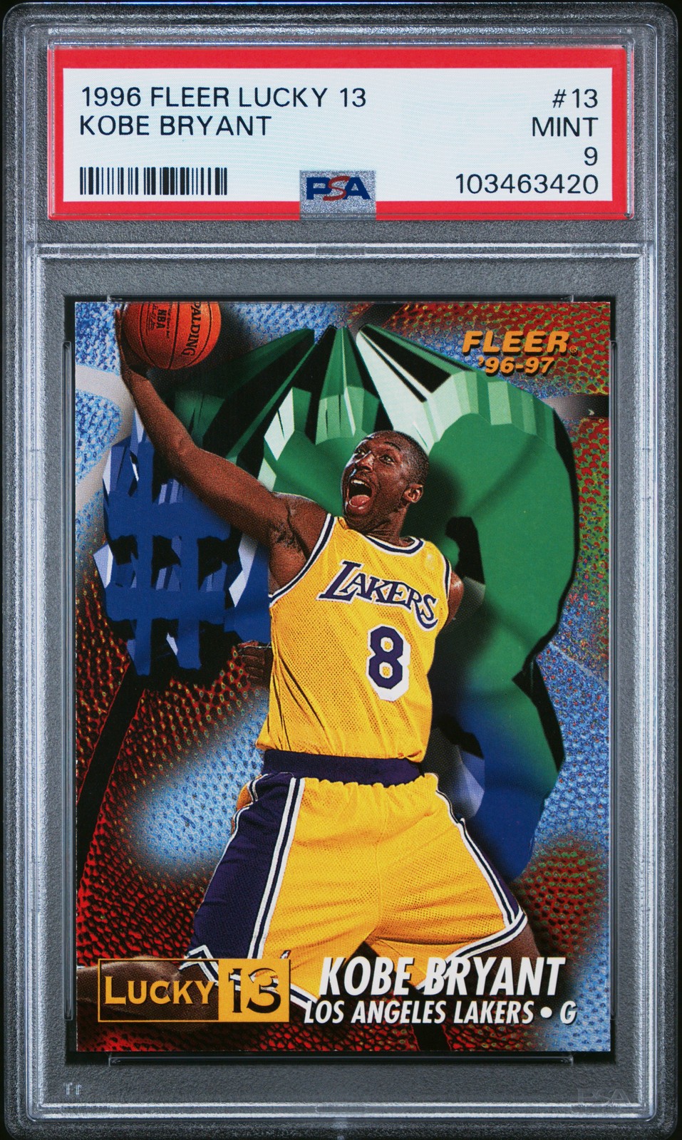 1996 FLEER LUCKY 13 #13 KOBE BRYANT PSA 9