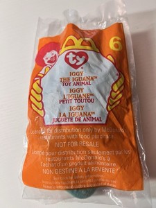 **NEW** 1999 McDonald's Happy Meal Toy  Ty Beanie Baby  Iggy the Iguana # 6