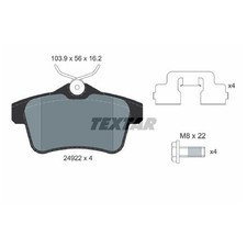 Satz Bremsbeläge Bremsklötze hinten für Peugeot 3008 0U 1 308 CC 4B | 2428012