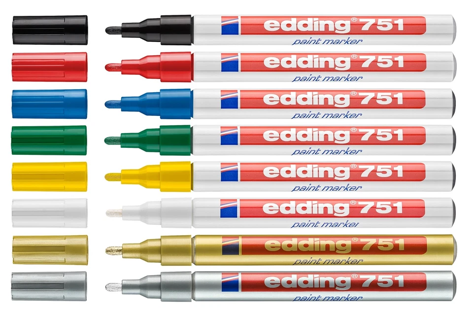 Edding 751 Lackmarker Lackstift Paint Marker mit Rundspitze 1-2mm! Auswahl!