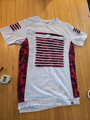 Switch Remarkable Mens Razor Cut Skate Shirt Size XL Cotton White Red