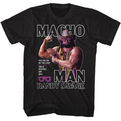 Macho Man - Flex - American Classics - Solid Black Adult Short Sleeve T-Shirt