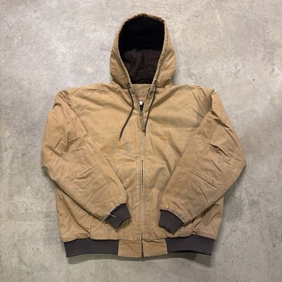 Schmidt Jacket Canvas Barn Mens 2XL Hooded Chore Coat Brown Workwear Tan Brown