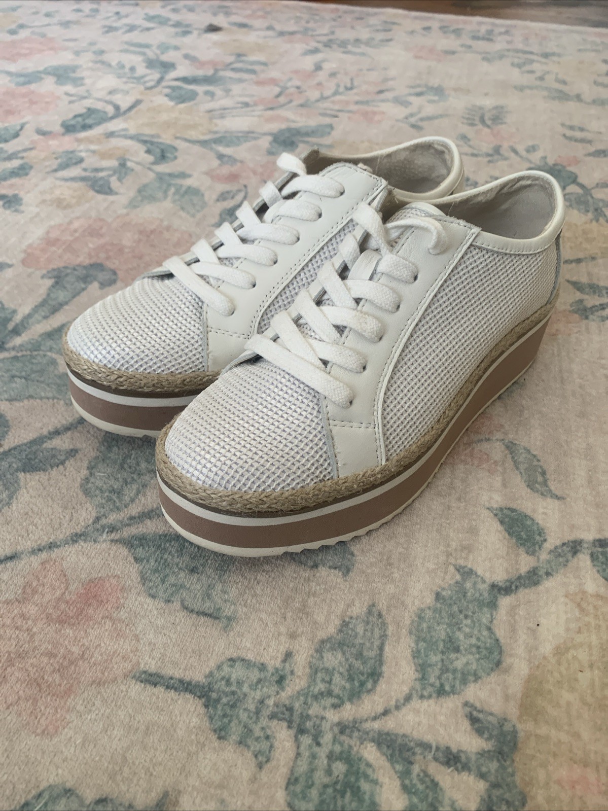 Dolce Vita Lace Up Platform Sneakers Woven Shoes Women's Size 6