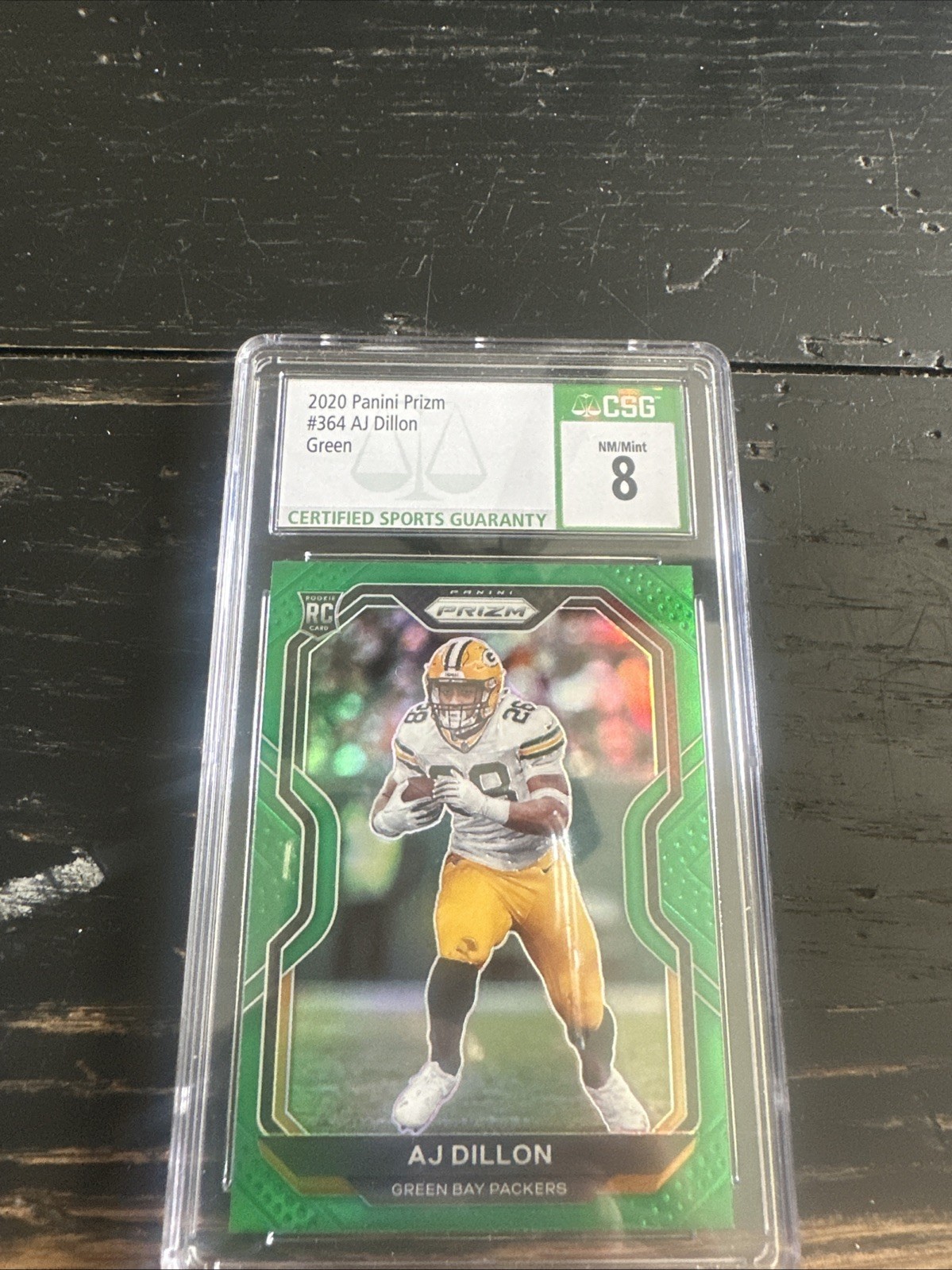 2020 Panini Prizm - Rookie AJ Dillon #364 Green Prizm (RC)