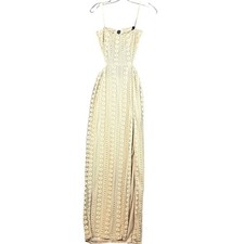 Windsor Crochet Maxi Dress Womens S Beige Cutout Beachy Resort