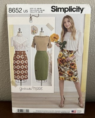 Simplicity Pattern 8652 Women s Size 16-24 Pencil Skirt 3 Styles UNCUT