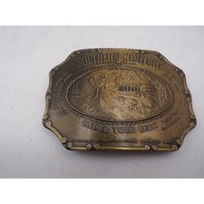 Vintage Southern Comfort Brass Belt Buckle Under Your Belt St Louis Mississippi
