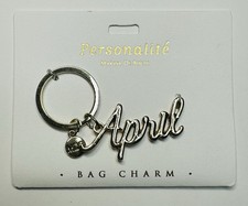 Personalite Marina De Buchi Gold Tone Bag Charm Key Ring Key Chain April