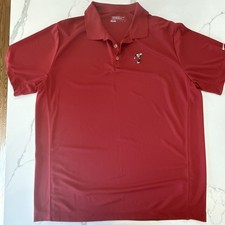 NIKE Golf Dry-Fit Disney Mickey Mouse Burgundy Polo Shirt Men's Size XXL 2XL 