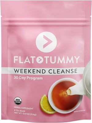 2 x Flat Tummy Weekend Cleanse Tea - 30 Day Program  All-Natural, Colon Cleanse