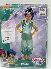 Nickelodeon Shimmer  Shine "Shine" Halloween Costume 6 Pc Toddler Sz 3-4 NEW
