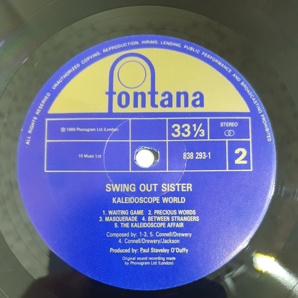 Swing Out Sister "Kaleidoscope World" Vinyl LP Album (1989) - Image 4 of 4