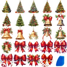 24 Sheets Vintage Christmas Rub On Transfers for Crafts, Rub On Transfers Chr...