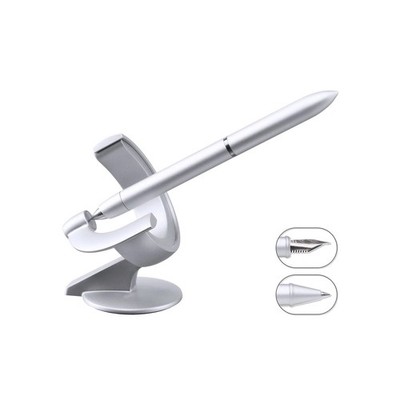   Hoverpen 3.0 Future 60°   Novium Zero Gravity Luxury Pen (Silver, 2-in-1)  