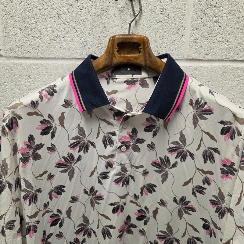 G/Fore Men's Ink Botanic Garden Tech Jersey Polo MSRP $120 2XL XXL  27x35