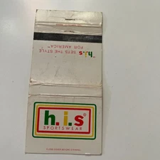 H. I. S. Sportswear Encore Sales NY Vintage Matchbook Cover TTB7-UMB4