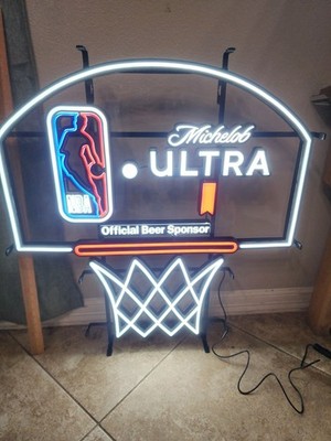 Michelob Ultra Basketball Goal Iconic LED Beer Bar Sign Light Neon 33x30