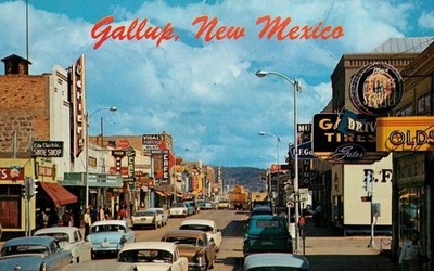 1950s Gallup New Mexico Route 66 Main Street Scene Fridge Magnet