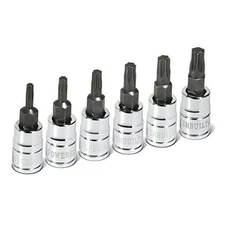  6 Pc. 1/4 in. Drive Torx Bit Socket Set, T10 to T30  Star, 3/8" Drive, 6 Piece