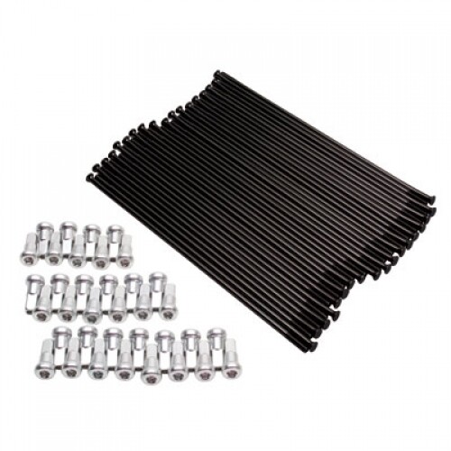 Tusk Motorcycle Spoke Kit Front 21" Black Spoke/Silver Nipple SPKMF