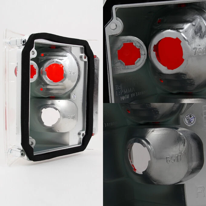 Fit 1978-1991 GMC Jimmy Chevy 1500 Blazer Pickup Black Tail Lights Replacement - Image 2 of 4