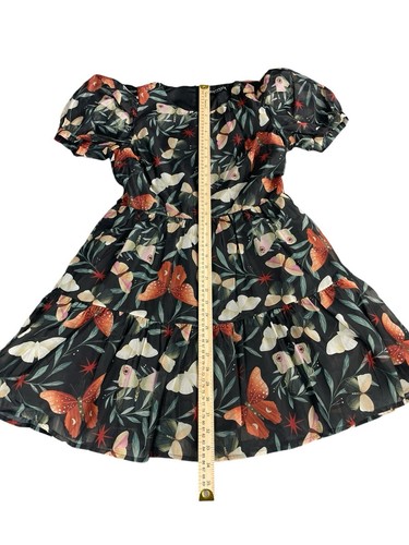 Disturbia Mariposa Puff Sleeve Organza Mini Dress 6 Fit & Flare Butterfly Tulle - Picture 17 of 19