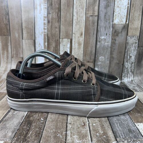 Vans Authentic Plaid Shoes Men Size 8 Women 10 Brown Off The Wall Sneakers - Picture 1 of 16