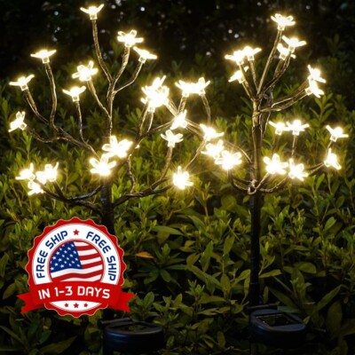 40 luces solares LED para jardín al aire libre, adornos impermeables para césped