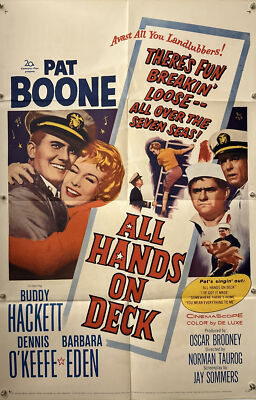 ALL HANDS ON DECK Original One Sheet Movie Poster - 1961 - PAT BOONE