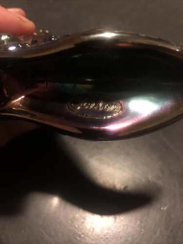 Vintage Fenton Iridescent Glass Boot Daisy Button Design Stamped - Picture 6 of 8