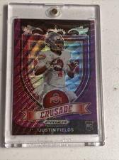🎆Justin Fields PURPLE WAVE Parallel Holo Prizm Rookie Card Chicago Bears LG💨