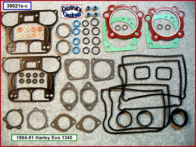 Top End Gasket Kit, SLS rocker, copper washers 84-91 Harley Evo 1340 r.17033-83A
