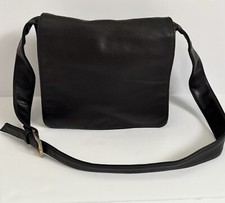 Borsa messenger vintage anni 90 Y2K SERETA pelle nera ciottoli tracolla media